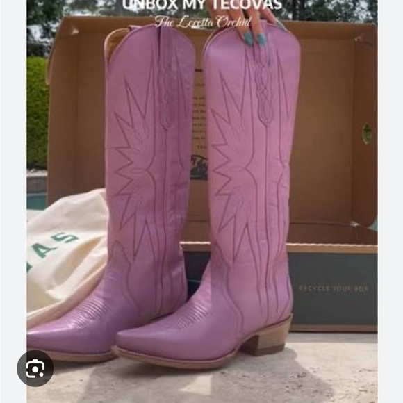 NIB Tecovas Loretta Rare Orchid Lilac Purple Boots Cowboy Western Annie Tall 8.5 - Picture 2 of 7